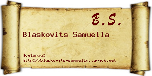 Blaskovits Samuella névjegykártya